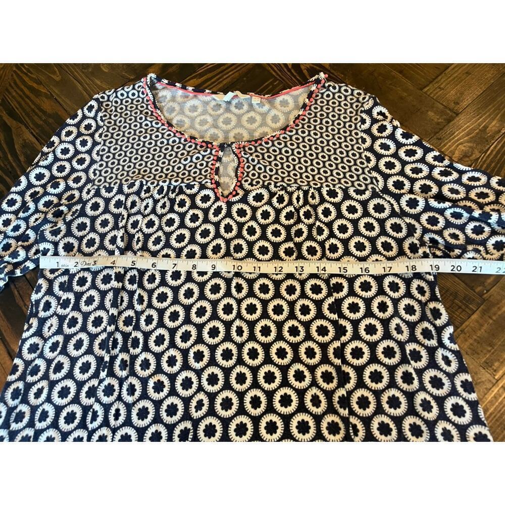 Boden Floral Neutral Top Women 14 Geometric Preppy Casual Comfy Artsy Classy - Picture 4 of 6
